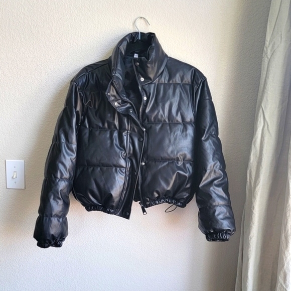 Urban Outfitters Jackets & Blazers - Faux Leather Puffer Jacket